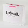 Handle white Paper Bag,Paper Bag with black hot stamping logo,Ribbon Handle white Paper Bag
